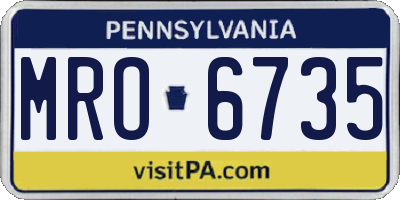 PA license plate MRO6735
