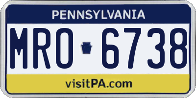 PA license plate MRO6738