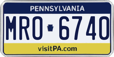 PA license plate MRO6740