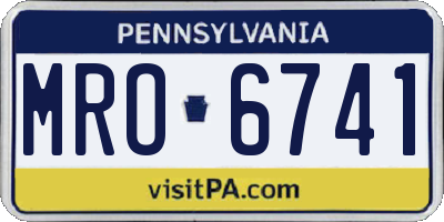 PA license plate MRO6741