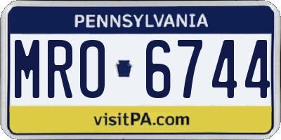PA license plate MRO6744