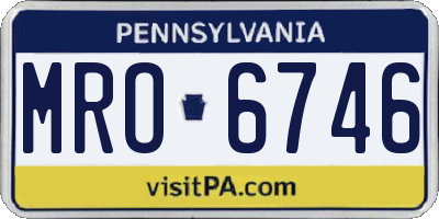PA license plate MRO6746