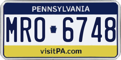 PA license plate MRO6748