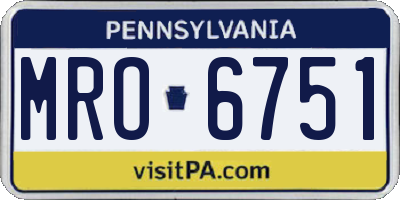 PA license plate MRO6751