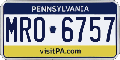 PA license plate MRO6757