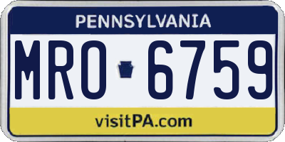PA license plate MRO6759