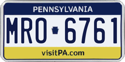 PA license plate MRO6761