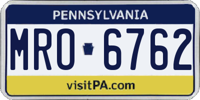 PA license plate MRO6762