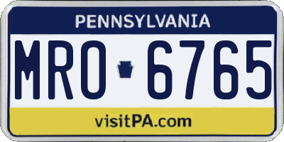 PA license plate MRO6765