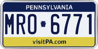 PA license plate MRO6771