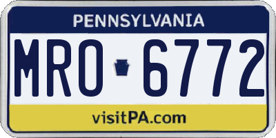 PA license plate MRO6772
