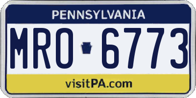 PA license plate MRO6773