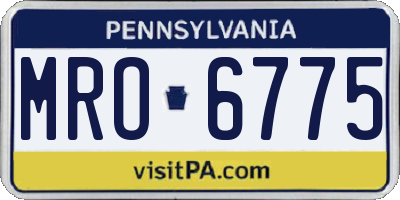 PA license plate MRO6775