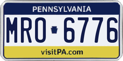 PA license plate MRO6776