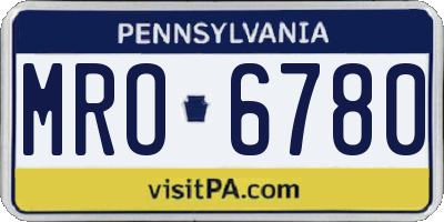 PA license plate MRO6780