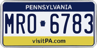 PA license plate MRO6783
