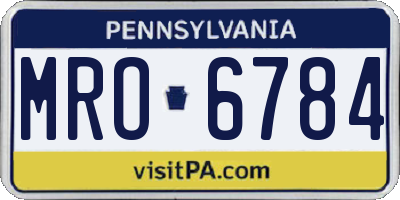 PA license plate MRO6784