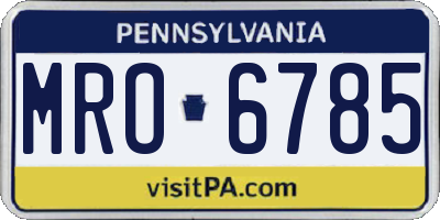PA license plate MRO6785