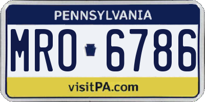 PA license plate MRO6786