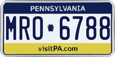 PA license plate MRO6788
