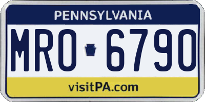 PA license plate MRO6790