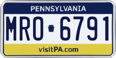 PA license plate MRO6791
