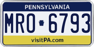 PA license plate MRO6793