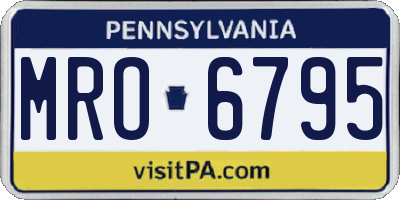 PA license plate MRO6795