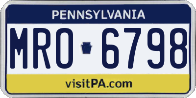 PA license plate MRO6798