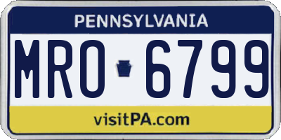 PA license plate MRO6799