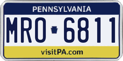 PA license plate MRO6811