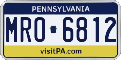 PA license plate MRO6812