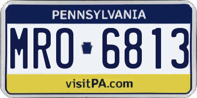 PA license plate MRO6813