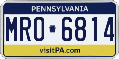 PA license plate MRO6814