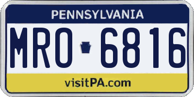 PA license plate MRO6816