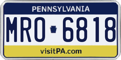 PA license plate MRO6818