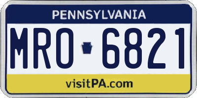PA license plate MRO6821