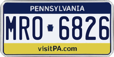 PA license plate MRO6826