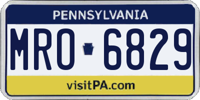 PA license plate MRO6829
