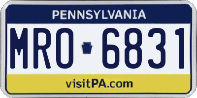 PA license plate MRO6831