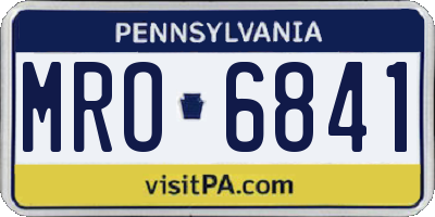 PA license plate MRO6841