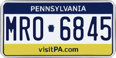 PA license plate MRO6845