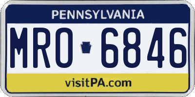 PA license plate MRO6846