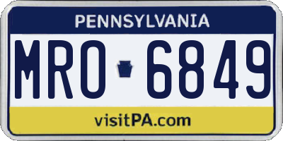 PA license plate MRO6849