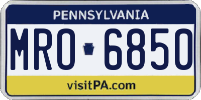 PA license plate MRO6850