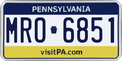 PA license plate MRO6851