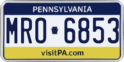 PA license plate MRO6853