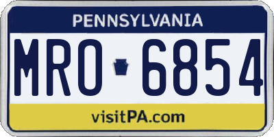 PA license plate MRO6854