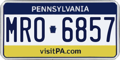 PA license plate MRO6857