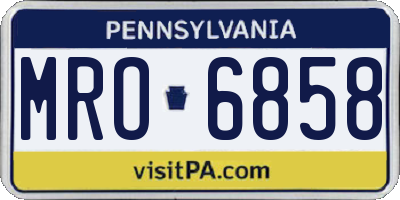 PA license plate MRO6858